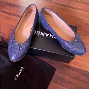Chanel ballet quilted flats, 39 1/2